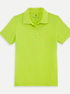 RENWICK Golf Pima Cotton Polo Shirt MEDIUM Short Sleeve Solid Pique Lime $90